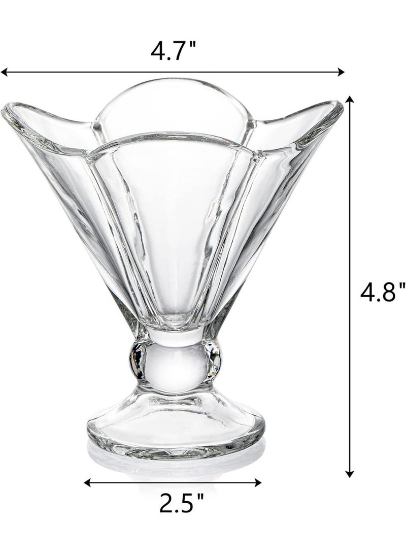 6 Pack Glass Dessert Bowls - 5 Oz Glass Ice Cream Cups Mini Trifle Footed Dessert Bowls for Dessert, Sundae, Ice Cream, Salad - Image 2